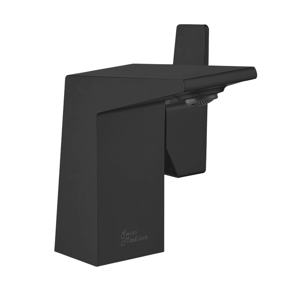 Swiss Madison Carre Single Hole, Single-Handle, Bathroom Faucet in Matte Black