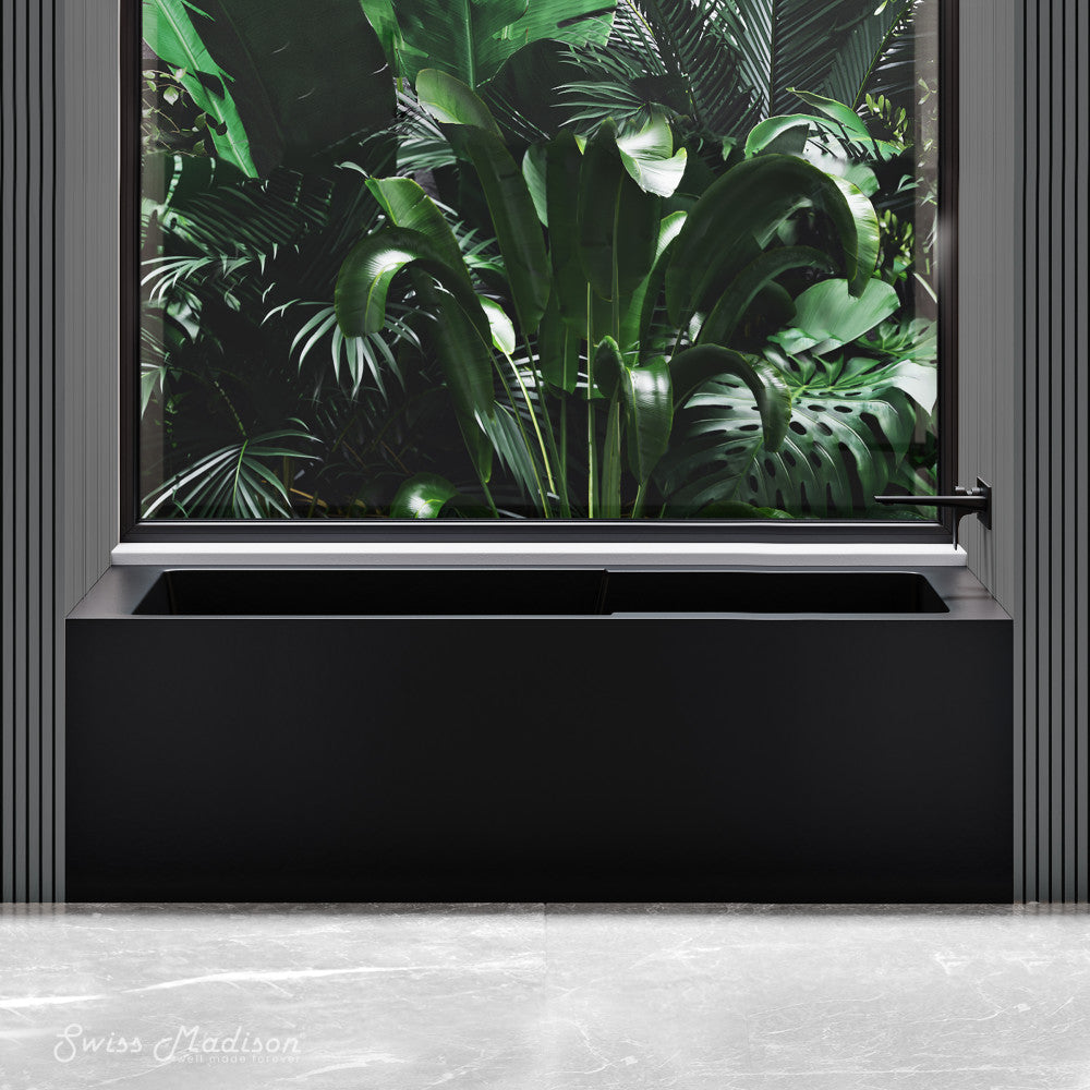 Swiss Madison Voltaire 60" x 32" Right-Hand Drain Alcove Bathtub with Apron in Matte Black