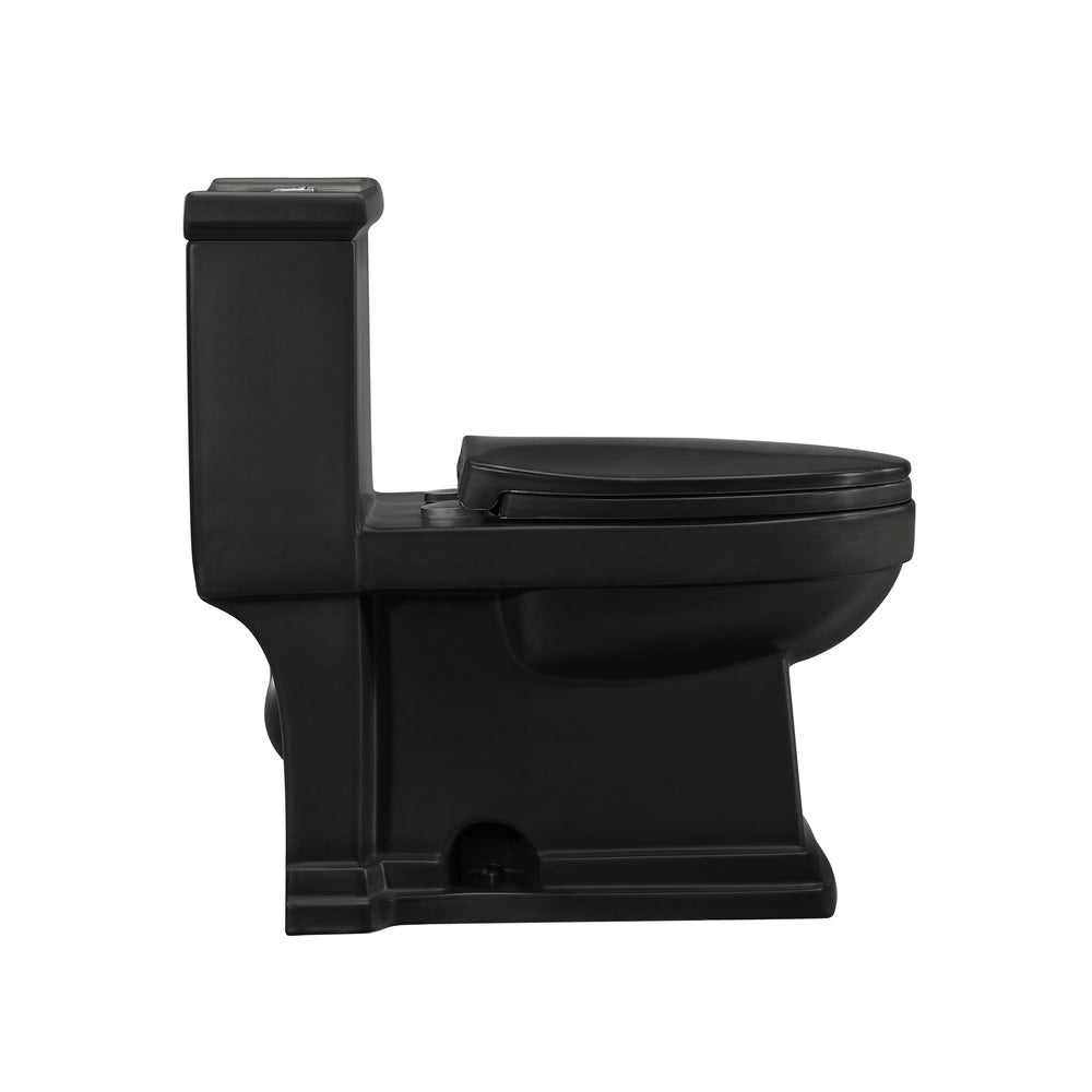 Swiss Madison Voltaire One-Piece Elongated Toilet Dual-Flush 1.1/1.6 gpf in Matte Black
