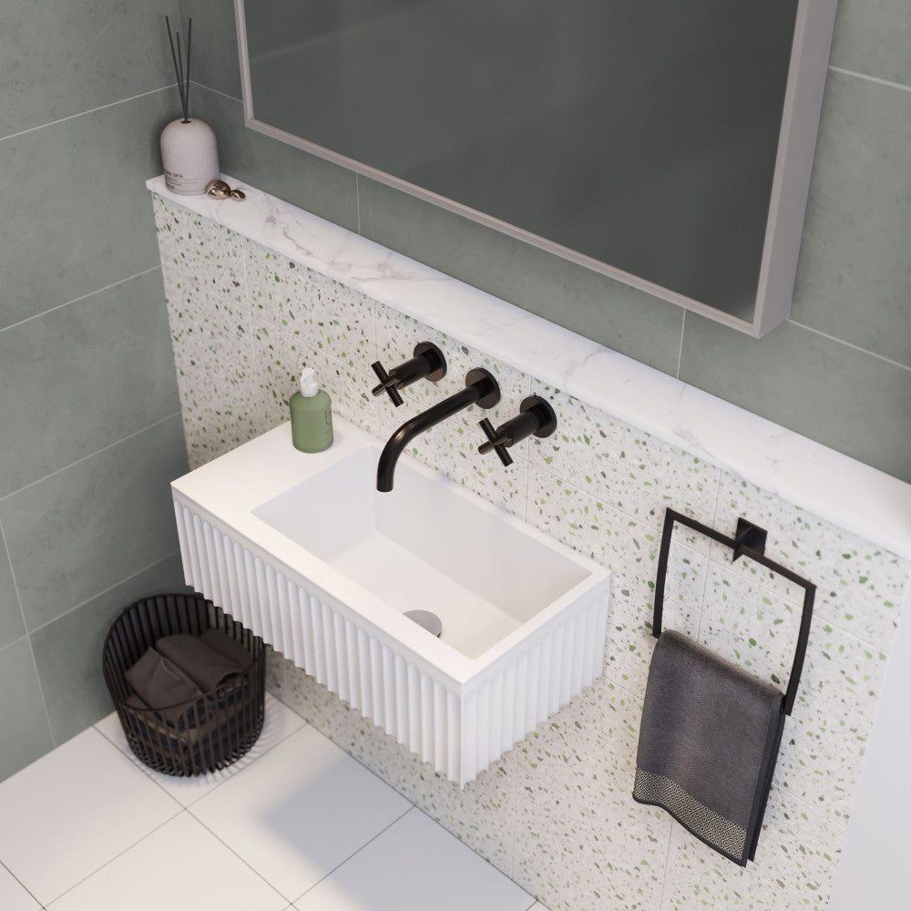 Swiss Madison Delice 24" Rectangle Wall-Mount Bathroom Sink in Matte White