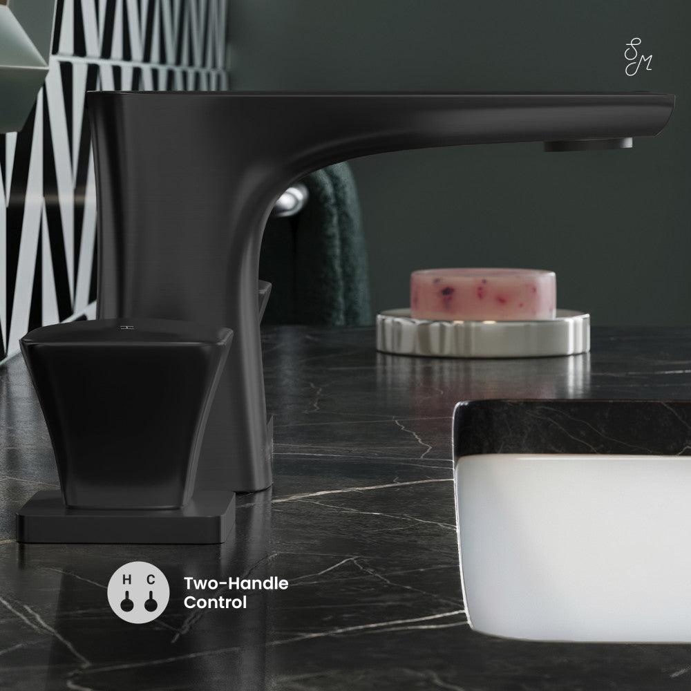 Swiss Madison Monaco 8 in. Widespread, 2-Handle, Bathroom Faucet in Matte Black