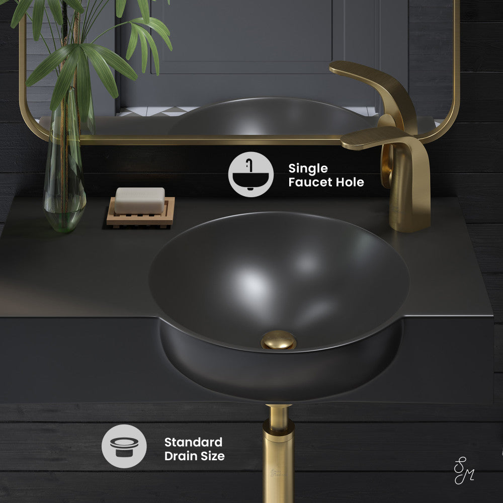 Swiss Madison Chateau 30" Right Side Faucet Wall-Mount Bathroom Sink in Matte Black