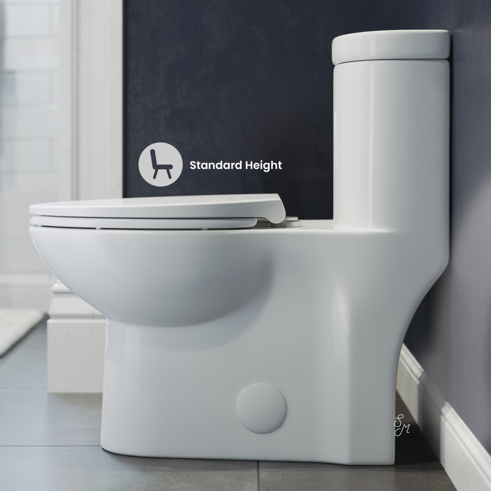 Swiss Madison Sublime One Piece Elongated Toilet Dual Flush, Black Hardware 1.1/1.6 gpf
