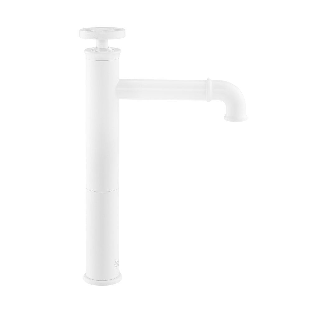 Swiss Madison Avallon Single Hole, Single-Handle Wheel, High Arc Bathroom Faucet in Matte White