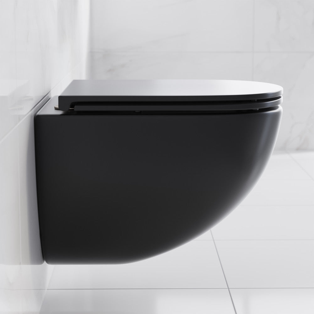 Swiss Madison St. Tropez Wall-Hung Toilet Bowl Only in Matte Black