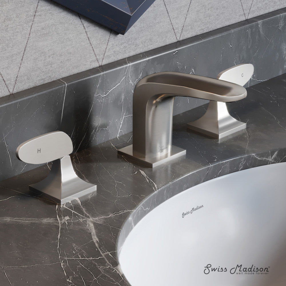 Swiss Madison Chateau 8 in. Widespread, 2-Handle, Bathroom Faucet in Brushed Nickel
