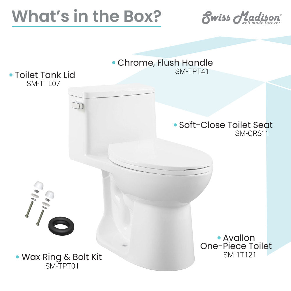 Swiss Madison Avallon One-Piece Toilet Side Flush 1.28 gpf