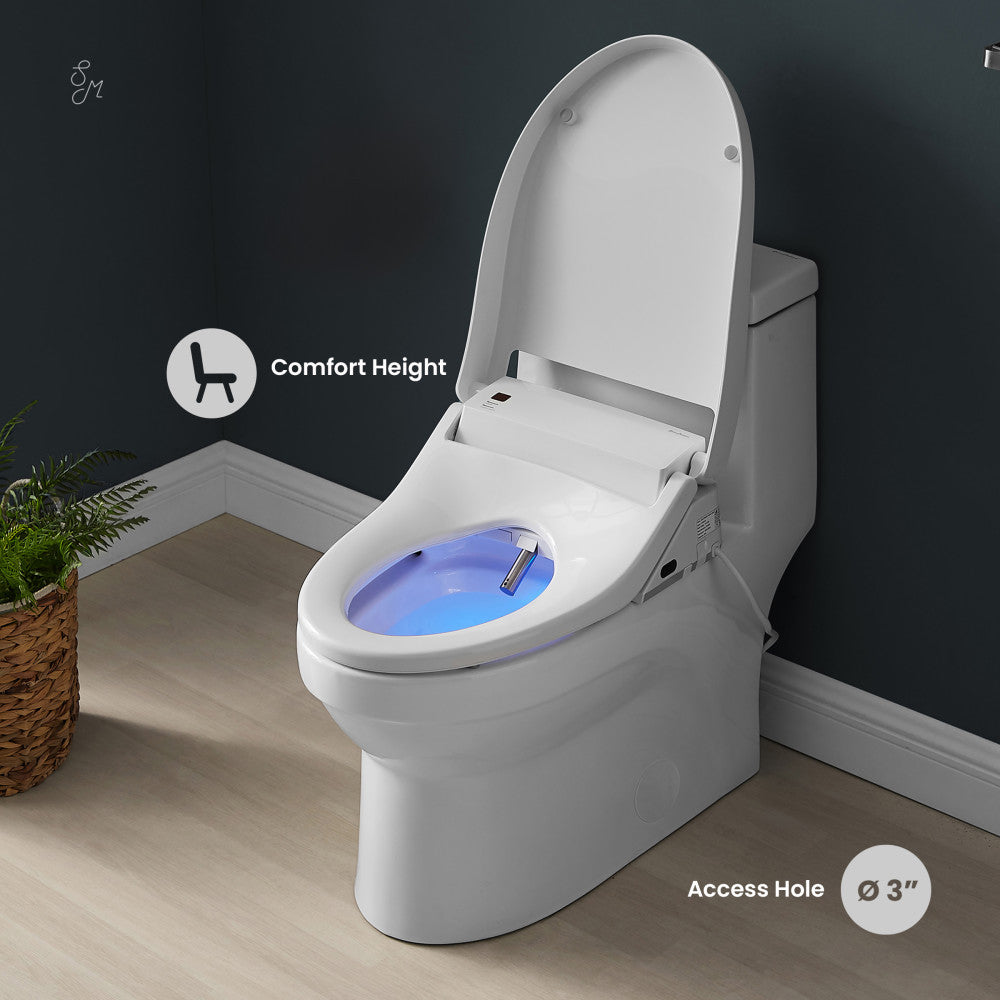 Swiss Madison Virage One-Piece Toilet with Vivante Smart Seat Left Side Flush Handle 1.28 gpf