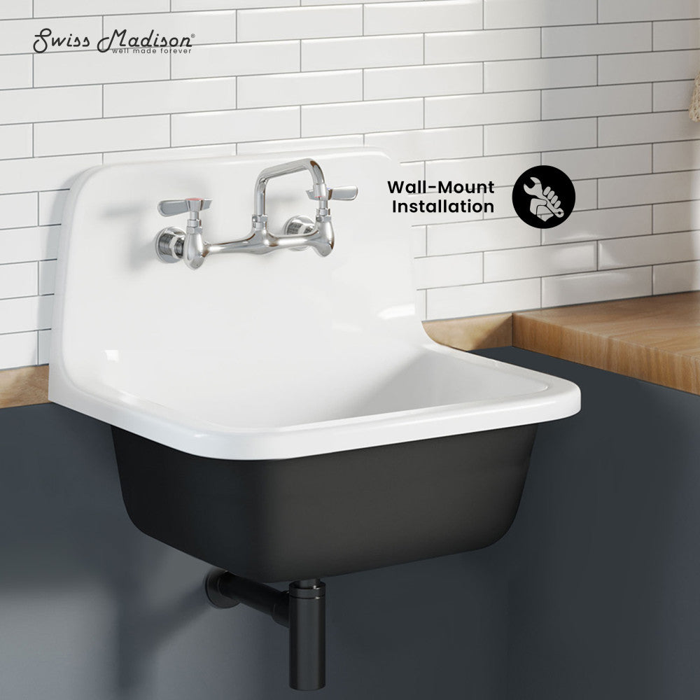 Swiss Madison Loire 22" Wall Hung Cast Iron Bathroom Sink