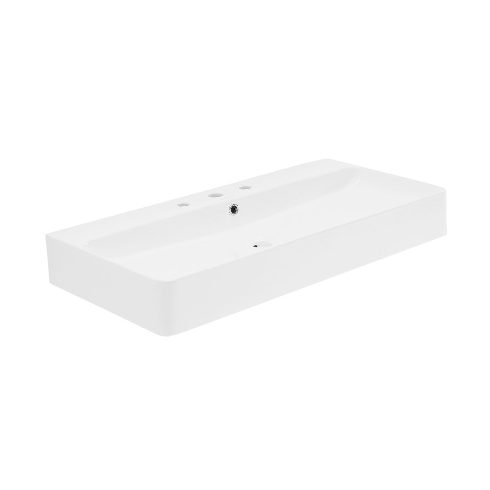 Swiss Madison Carre 36" Wall-Mount Bathroom Sink with 8" Widespread Holes