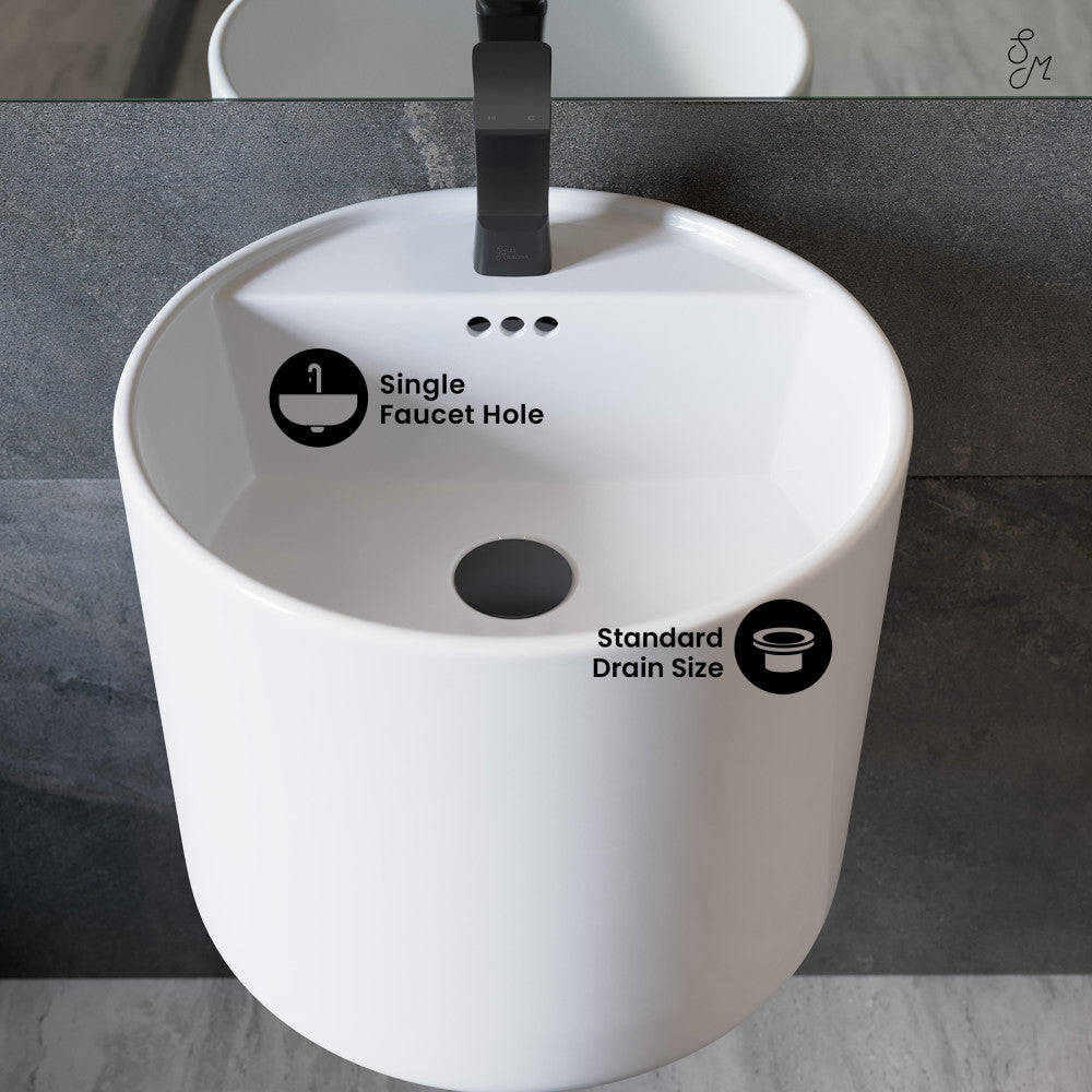 Swiss Madison Monaco 18" Round Wall-Mount Bathroom Sink