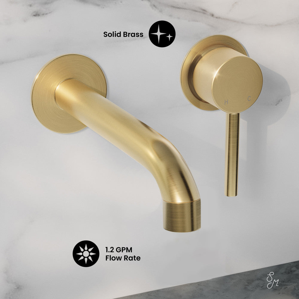 Swiss Madison Ivy Single-Handle Wall Mount Bathroom Faucet in Brushed Gold