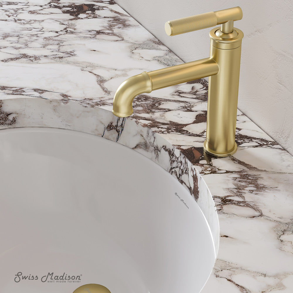 Swiss Madison Avallon Single Hole, Single-Handle Sleek, Bathroom Faucet in Brushed Gold