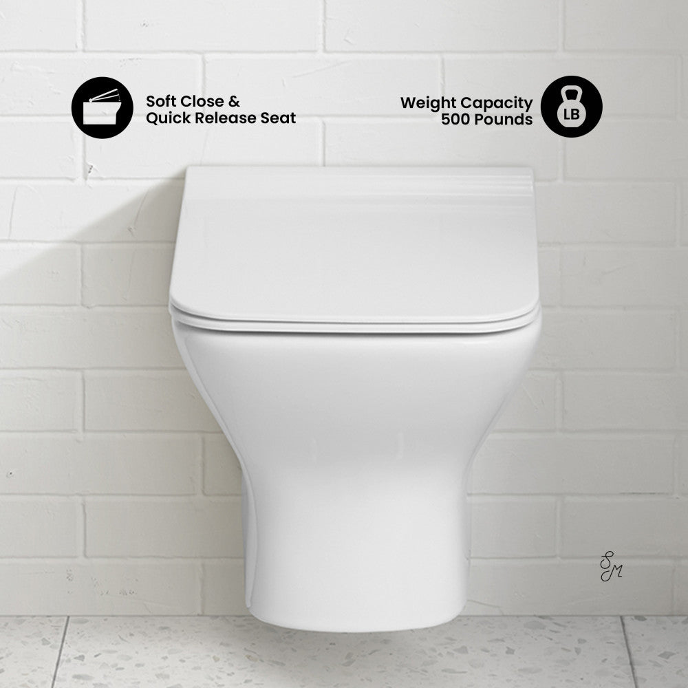 Swiss Madison Carre Wall-Hung Elongated Toilet Bowl
