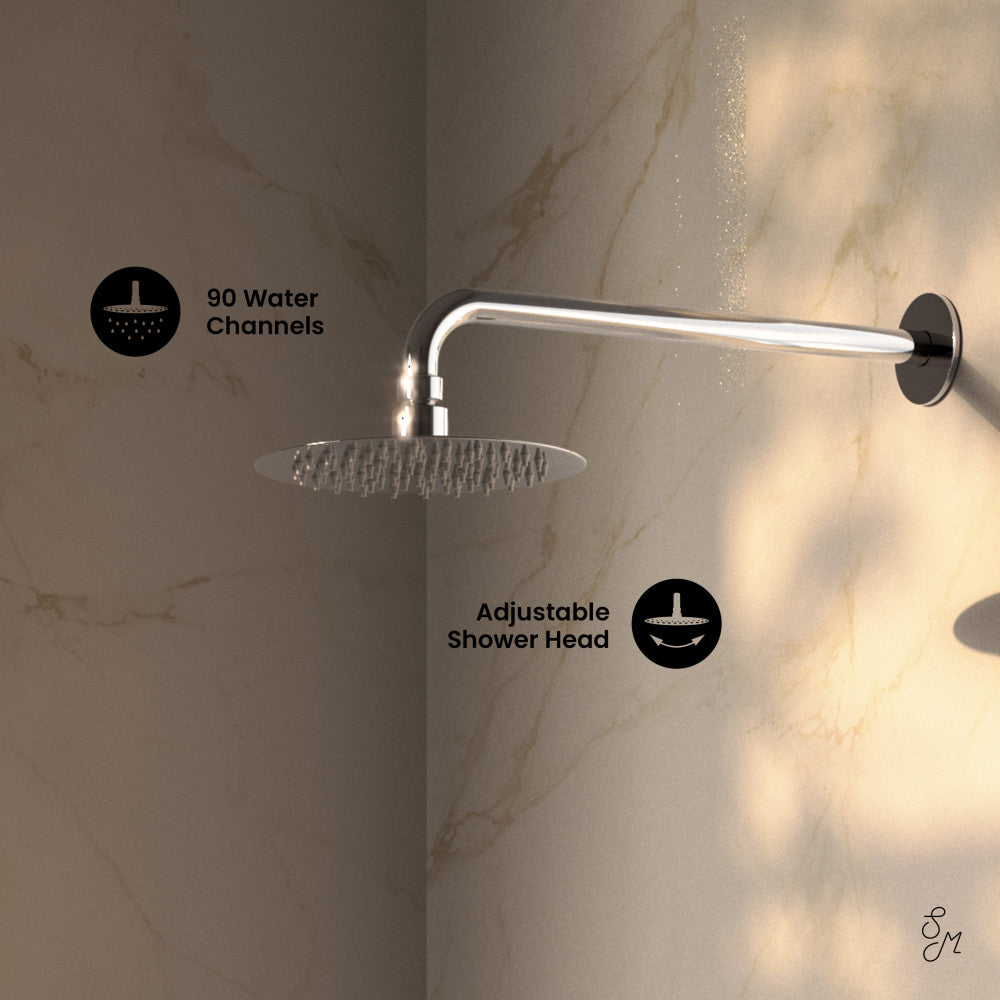Swiss Madison Ivy 1.8 GPM Wall Mount Fixed Shower Head with Hand Sprayer and Tub Filler in Polished Chrome, Valve Included