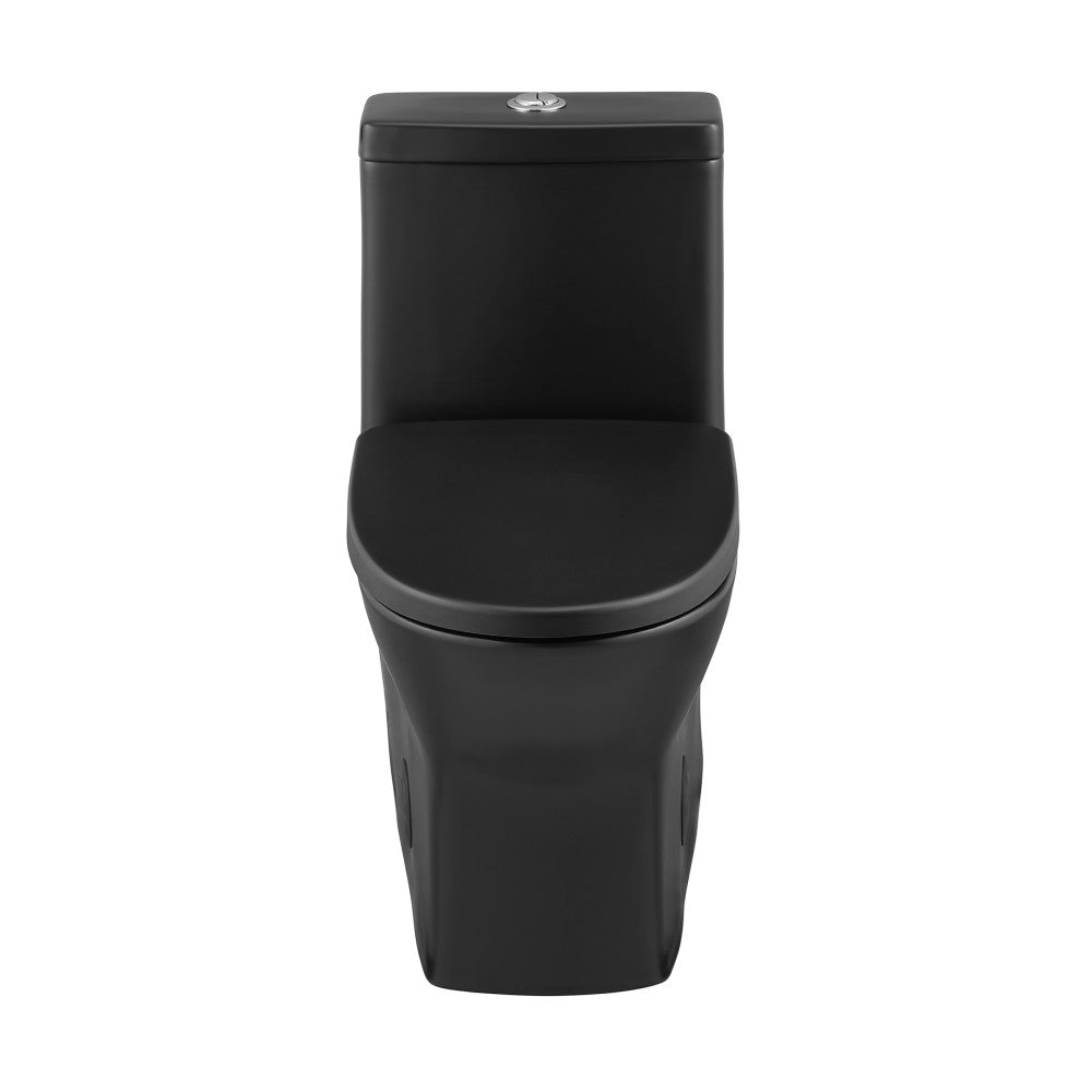 Swiss Madison Sublime II One-Piece 12" Rough-in 1.1/1.6 GPF Dual Top Flush Round Compact Toilet in Matte Black