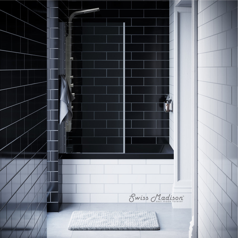 Swiss Madison Voltaire 48" x 32" Left-Hand Drain Alcove Bathtub in Matte Black