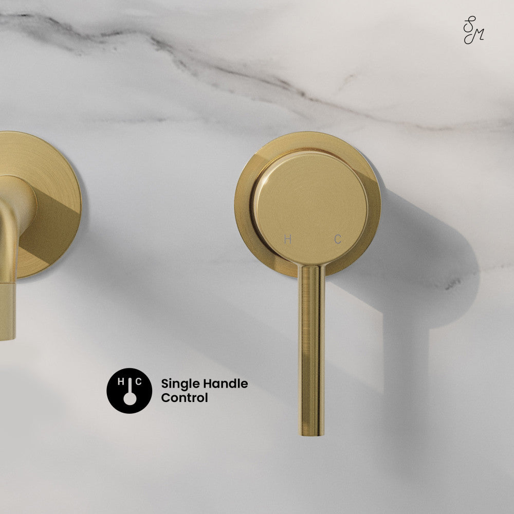 Swiss Madison Ivy Single-Handle Wall Mount Bathroom Faucet in Brushed Gold