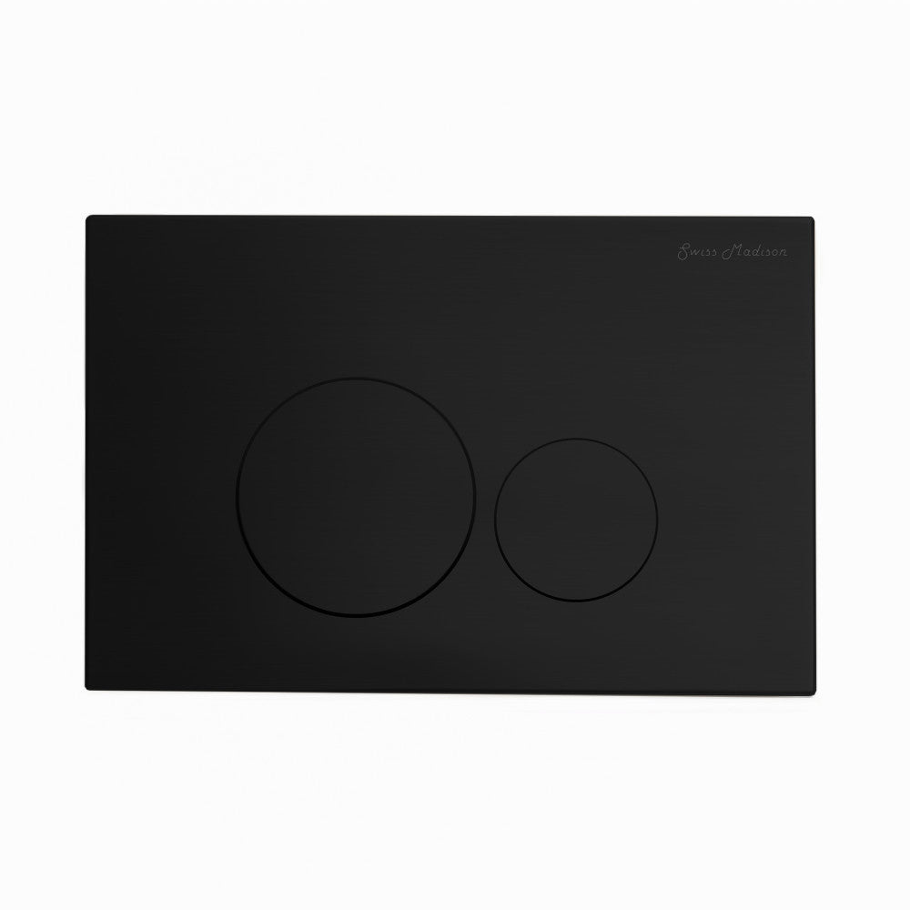 Swiss Madison Wall Mount Dual Flush Metal Actuator plate in Matte Black