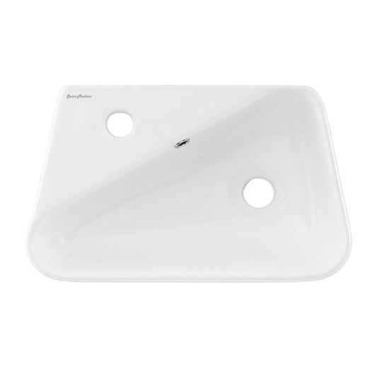 Swiss Madison Plaisir 18 x 11 Ceramic Wall Hung Sink with Left Side Faucet Mount
