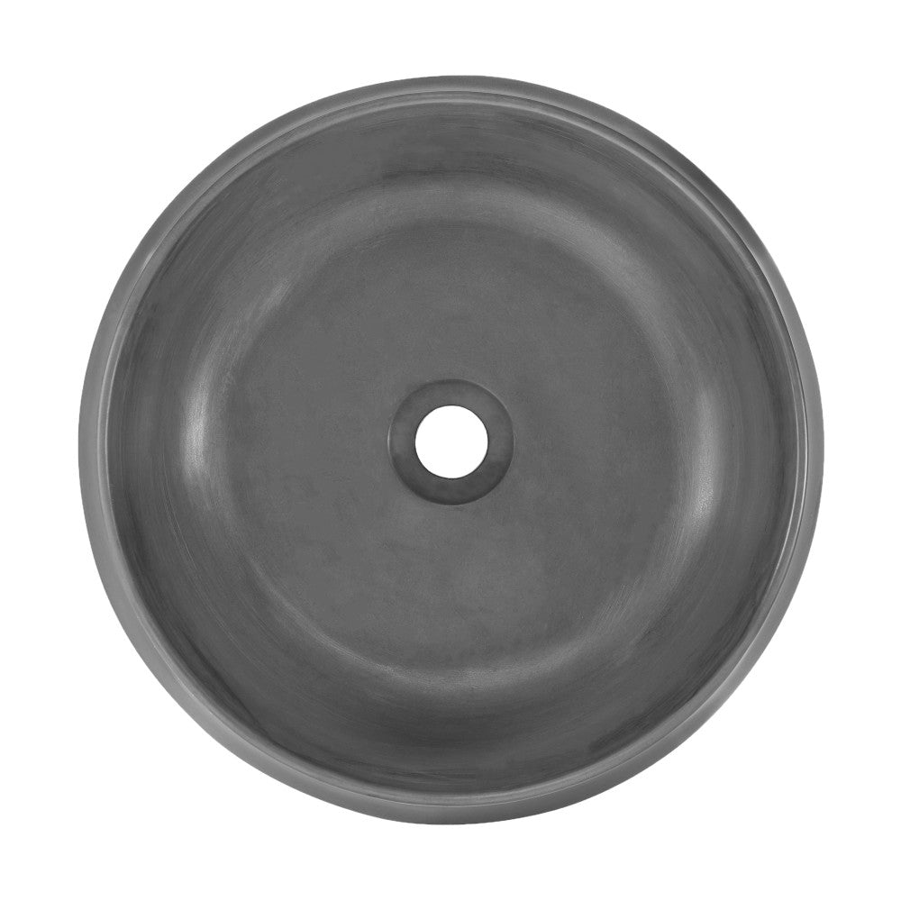 Swiss Madison Lisse 17.5" Round Concrete Vessel Bathroom Sink in Dark Grey