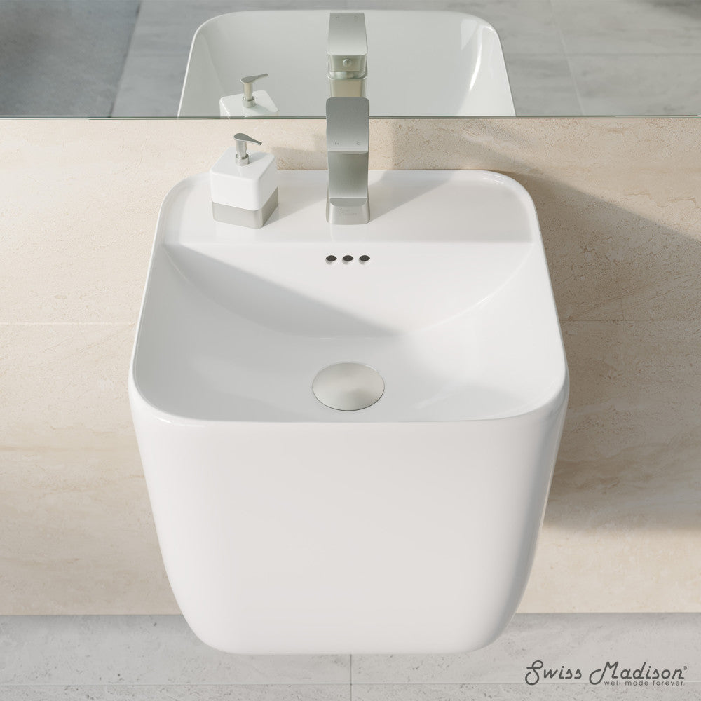 Swiss Madison Carre 17.5" Wall-Mount Bathroom Sink