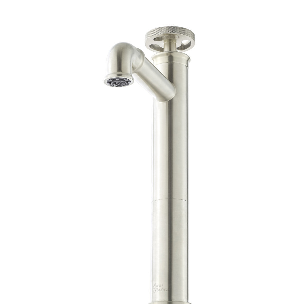 Swiss Madison Avallon Single Hole, Single-Handle Wheel, High Arc Bathroom Faucet in Brushed Nickel