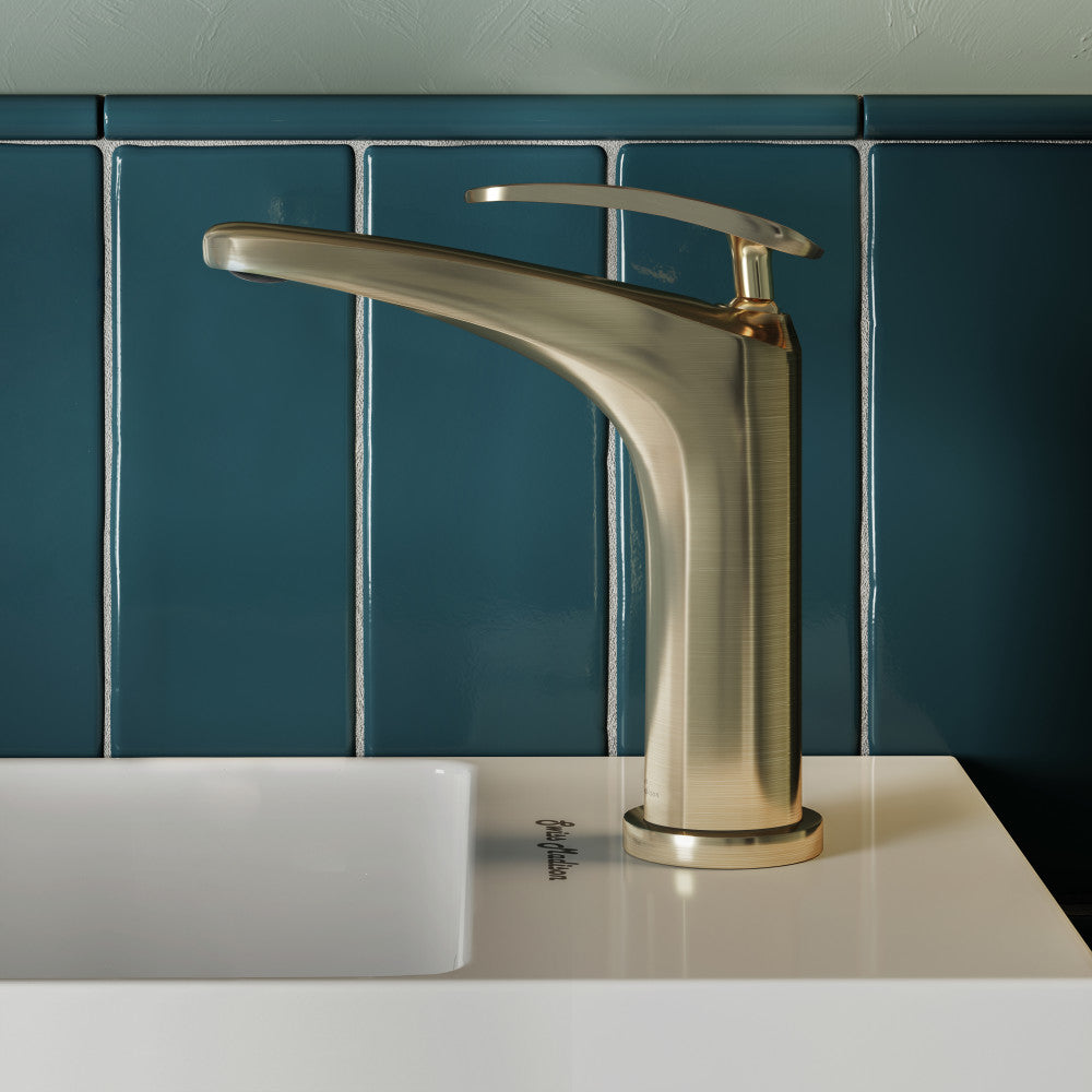 Swiss Madison Sublime Single Hole, Single-Handle, Bathroom Faucet in Brushed Gold