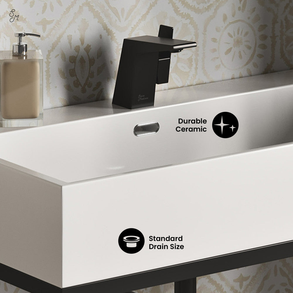 Swiss Madison Concorde 30" Rectangle Console Sink with Matte Black Legs