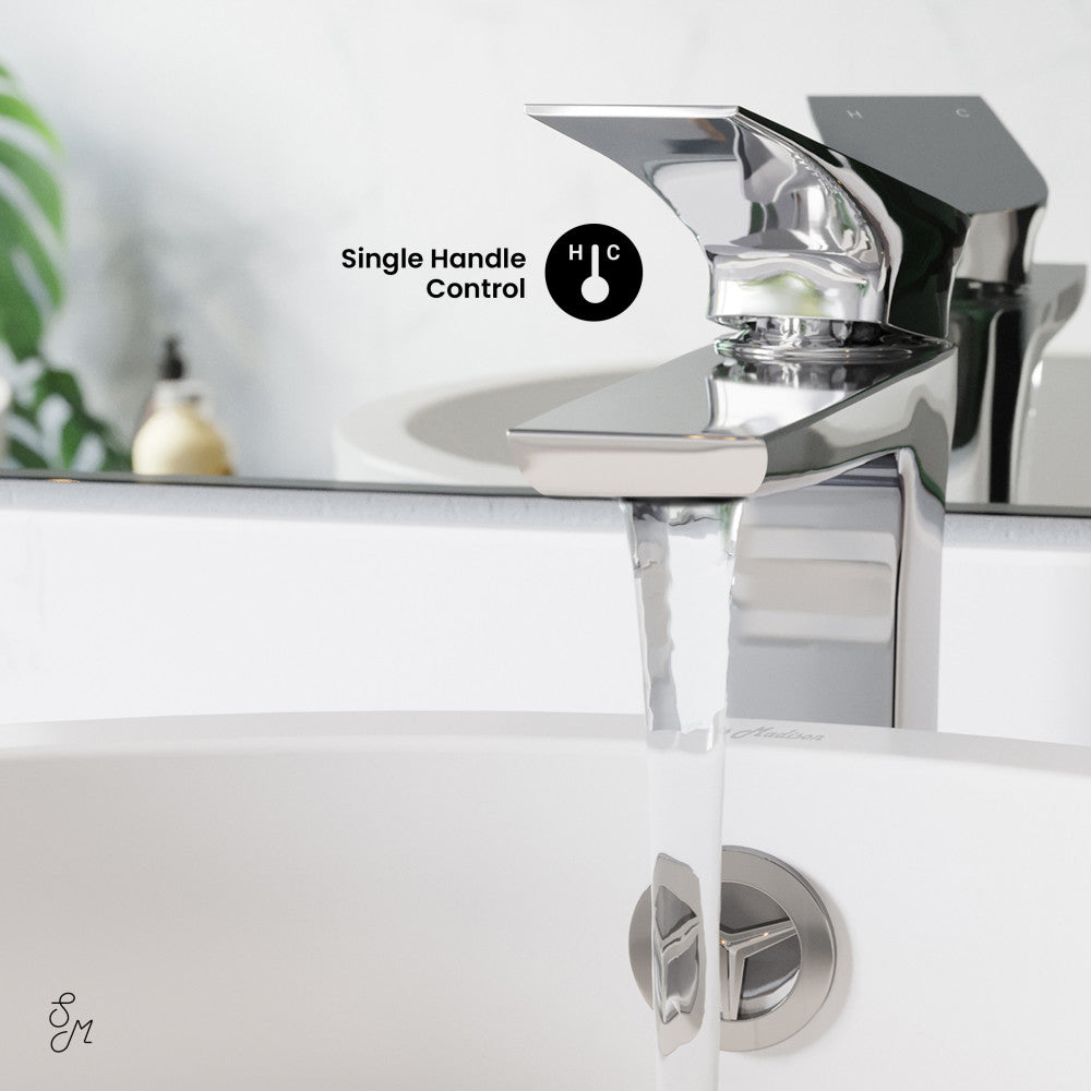 Swiss Madison Monaco Single Hole, Single-Handle, High Arc Bathroom Faucet in Chrome