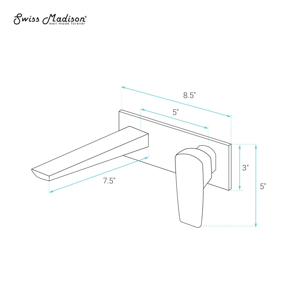 Swiss Madison Monaco Single-Handle, Wall-Mount, Bathroom Faucet in Oil Rubbed Bronze