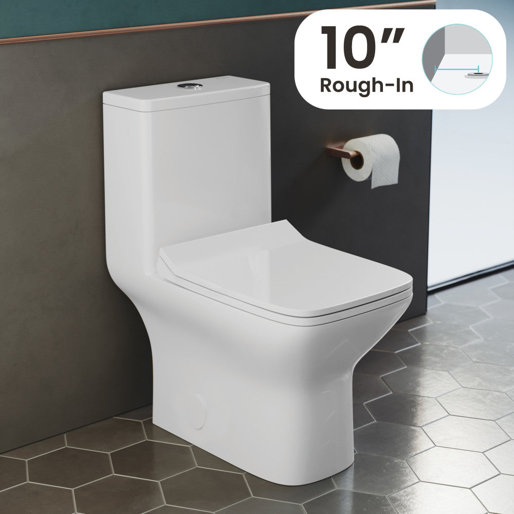 Swiss Madison Carre One-Piece Square Toilet Dual-Flush 1.1/1.6 gpf with 10" Rough-In