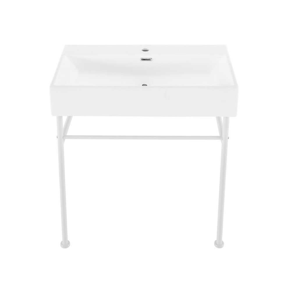 Swiss Madison Claire 30" White Basin Matte White Legs