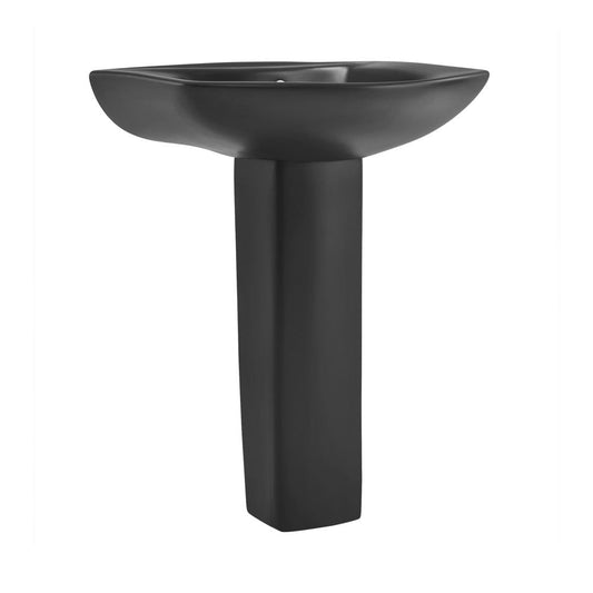 Swiss Madison Chateau Two-Piece Round Pedestal Sink in Matte Black