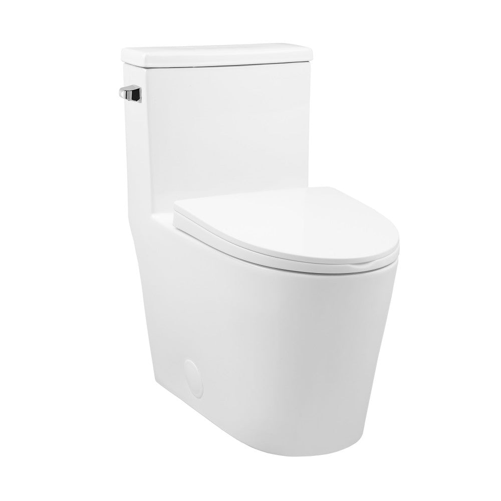 Swiss Madison Dreux One-Piece 12" Rough-in 1.28 GPF Left Flush Elongated Toilet in Glossy White