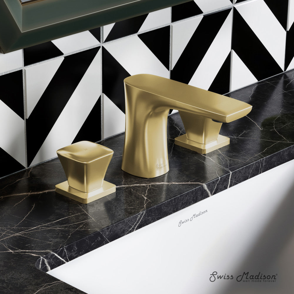 Swiss Madison Monaco 8 in. Widespread, 2-Handle, Bathroom Faucet in Brushed Gold