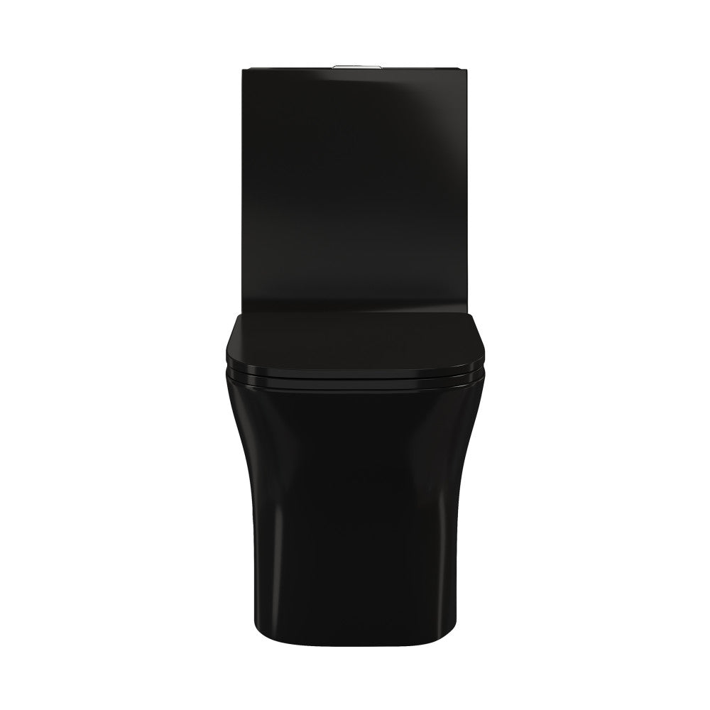 Swiss Madison Concorde One Piece Square Toilet Dual Flush in Glossy Black 1.1/1.6 gpf