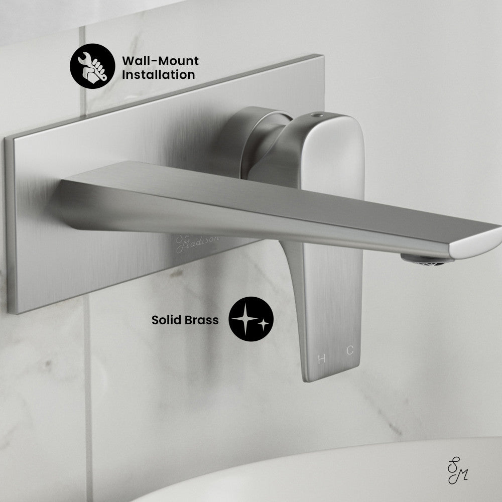 Swiss Madison Monaco Single-Handle, Wall-Mount, Bathroom Faucet in Brushed Nickel