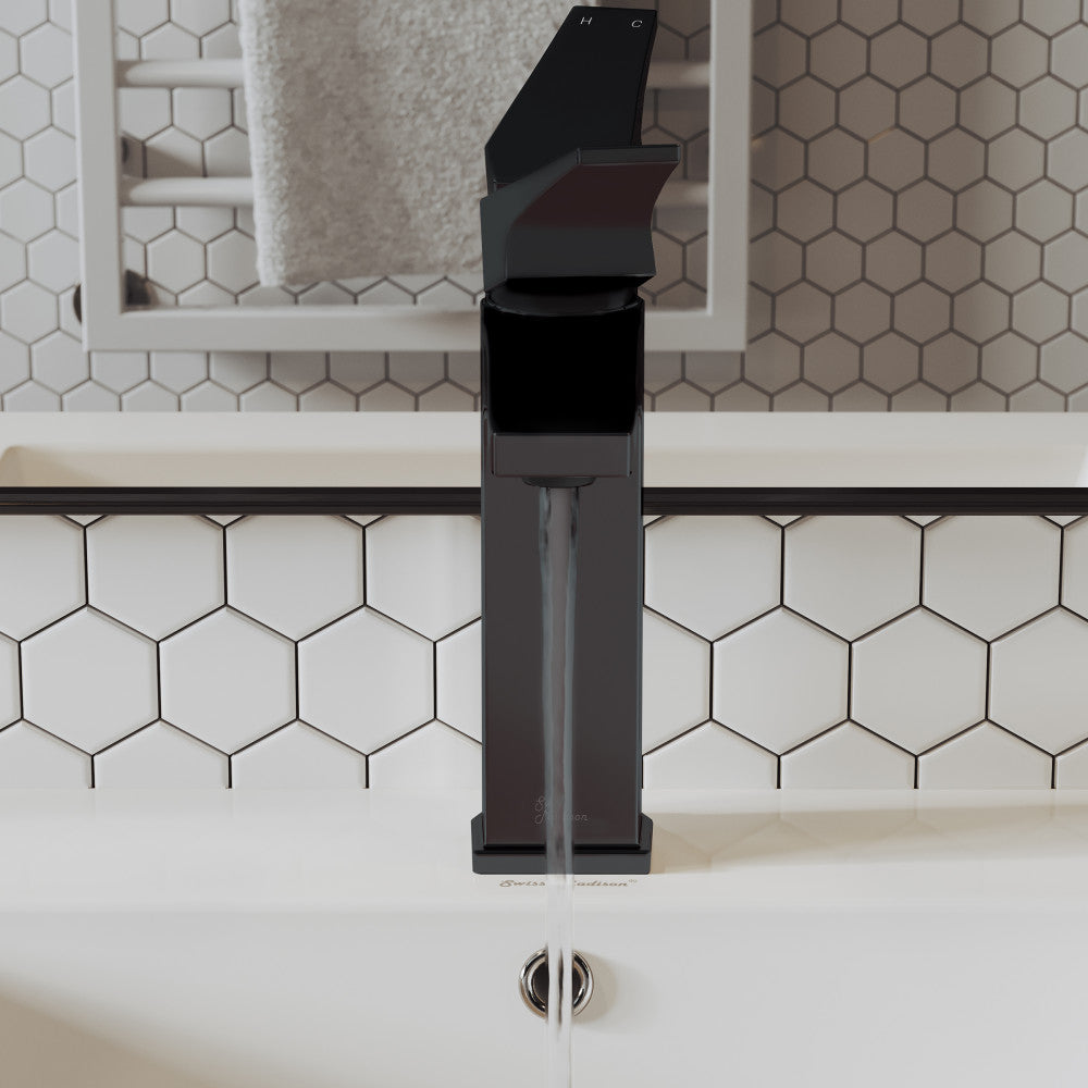 Swiss Madison Voltaire Single Hole, Single-Handle, Bathroom Faucet in Matte Black