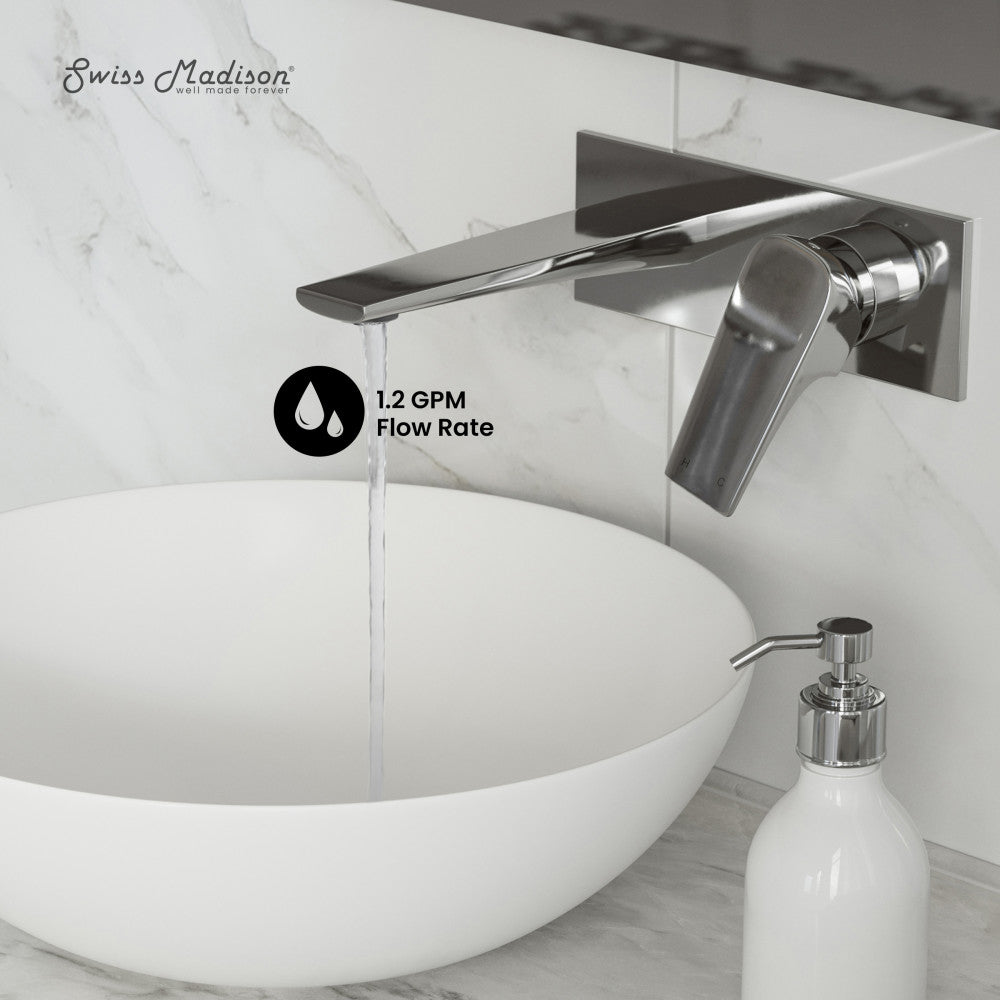 Swiss Madison Monaco Single-Handle, Wall-Mount, Bathroom Faucet in Chrome