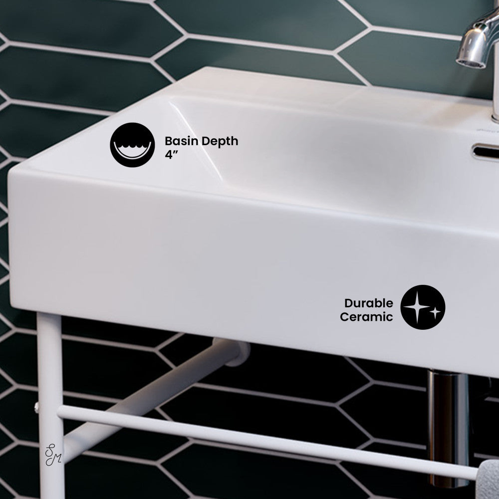 Swiss Madison Claire 30" White Basin Matte White Legs