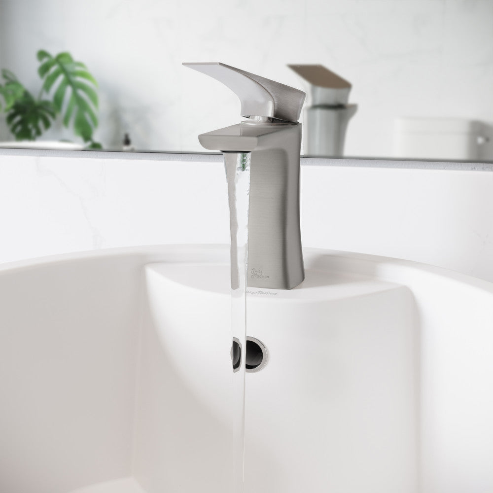 Swiss Madison Monaco Single Hole, Single-Handle, Bathroom Faucet in Brushed Nickel