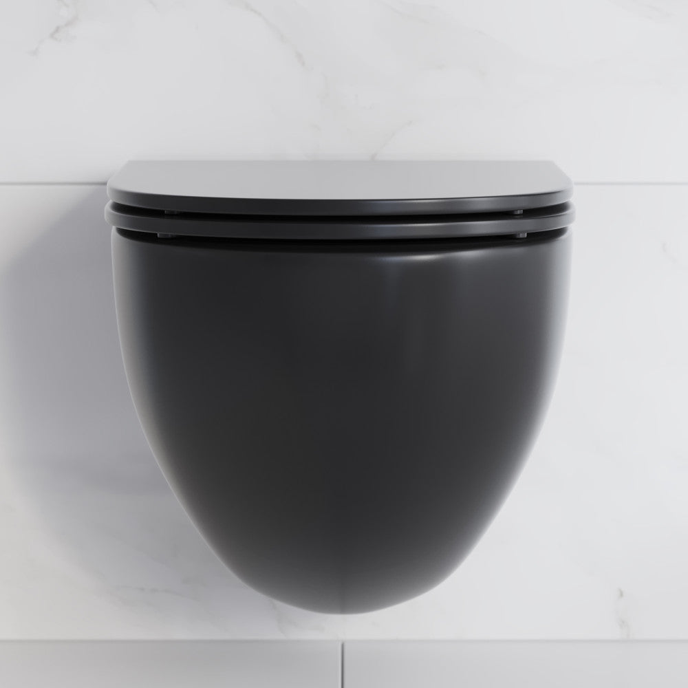 Swiss Madison St. Tropez Wall-Hung Toilet Bowl Only in Matte Black