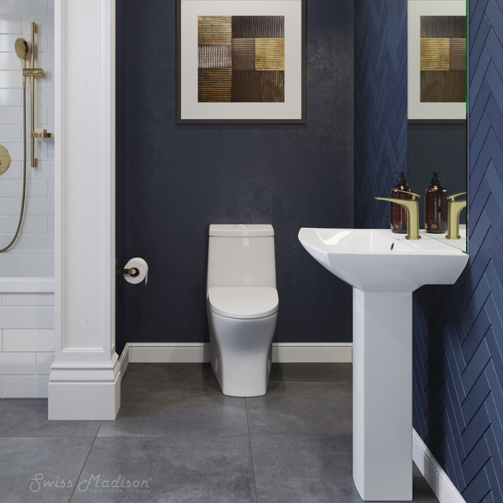 Swiss Madison Sublime II One-Piece 10" Rough-in 1.1/1.6 GPF Dual Top Flush Round Compact Toilet in Glossy White