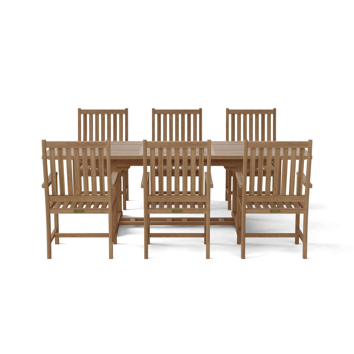 Anderson Teak Bahama Wilshire Armchair 7-Pieces Extension Dining Set