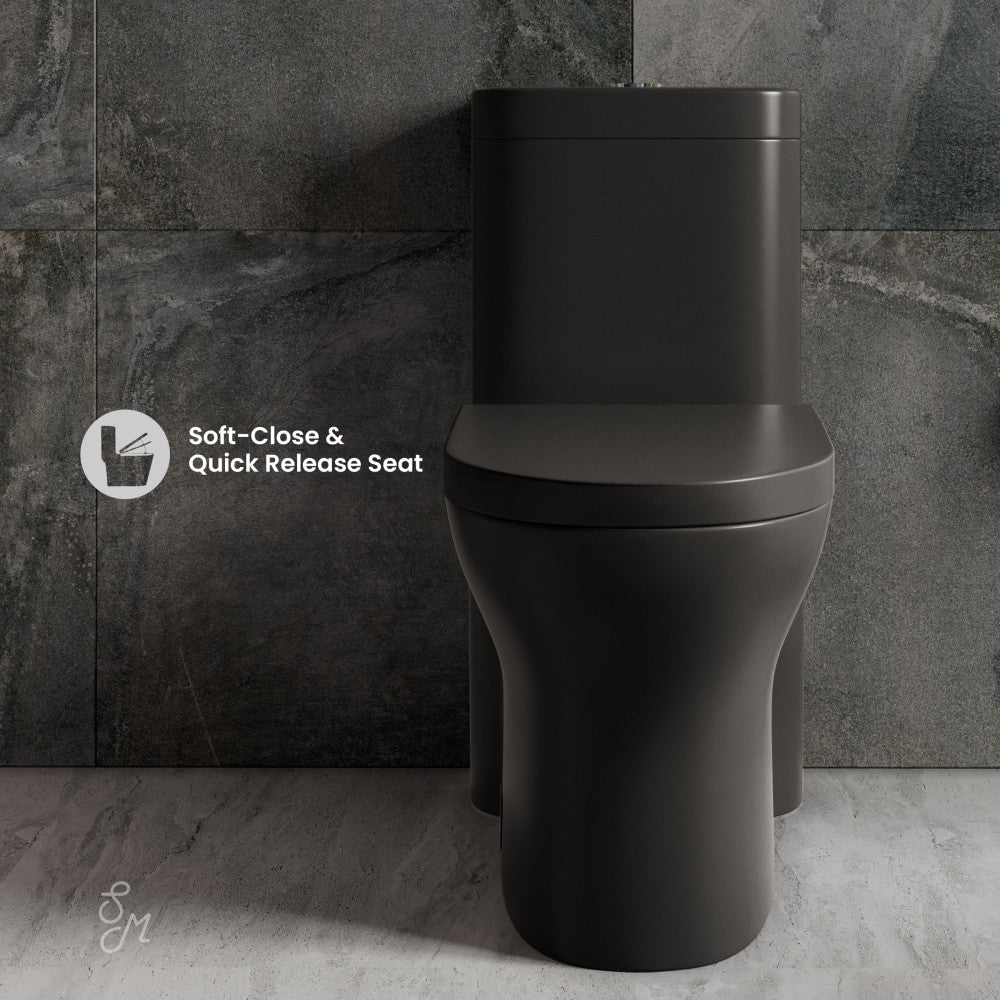 Swiss Madison Monaco One-Piece Elongated Toilet Dual-Flush, Matte Black 1.1/1.6 gpf