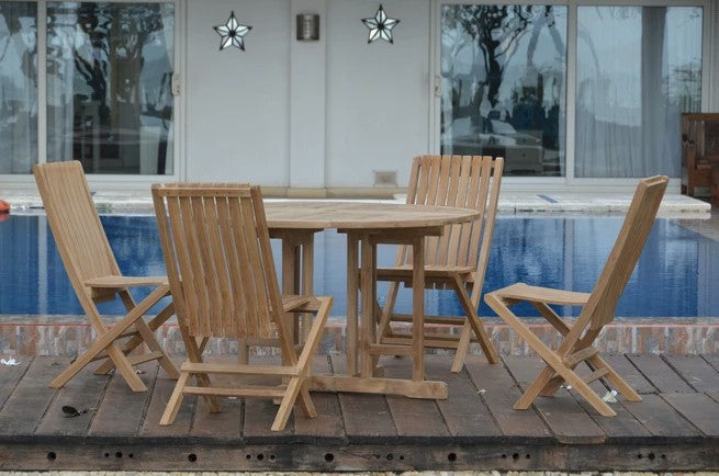 Anderson Teak Butterfly Comfort 5-Pieces Dining Table Set