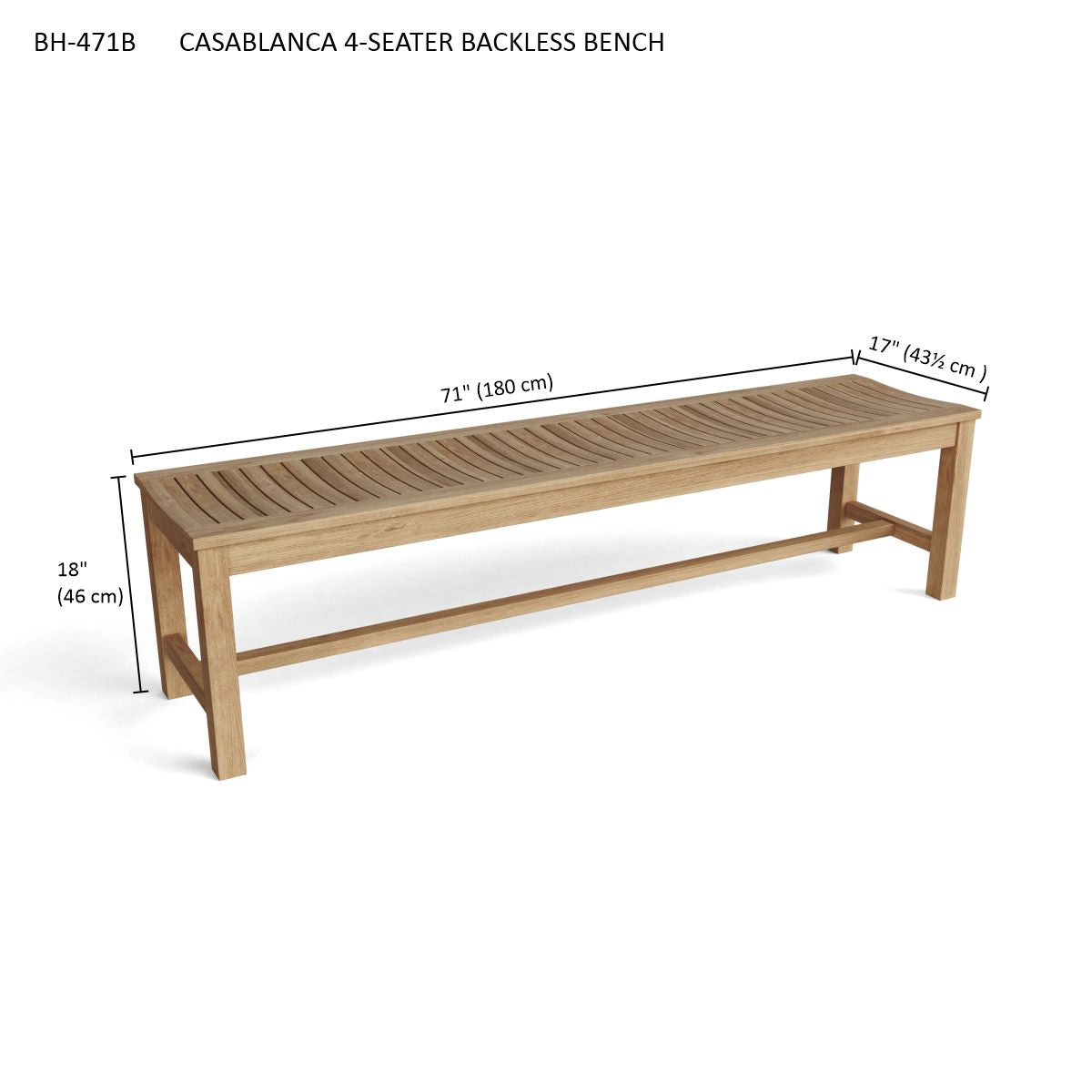 Anderson Teak Casablanca 4-Seater Bench