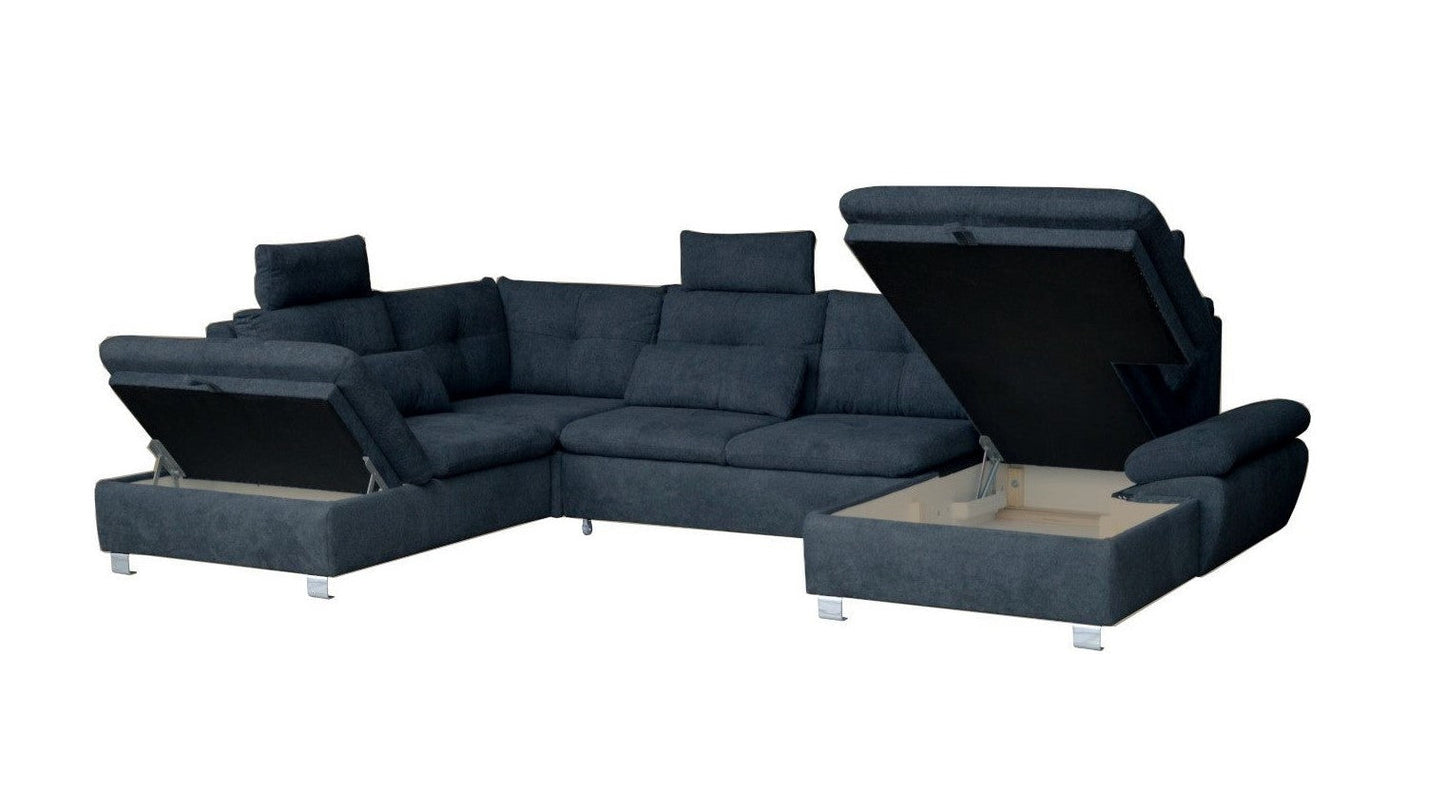 Maxima House Sectional Sleeper Sofa MADEIRA U-Shape with storage