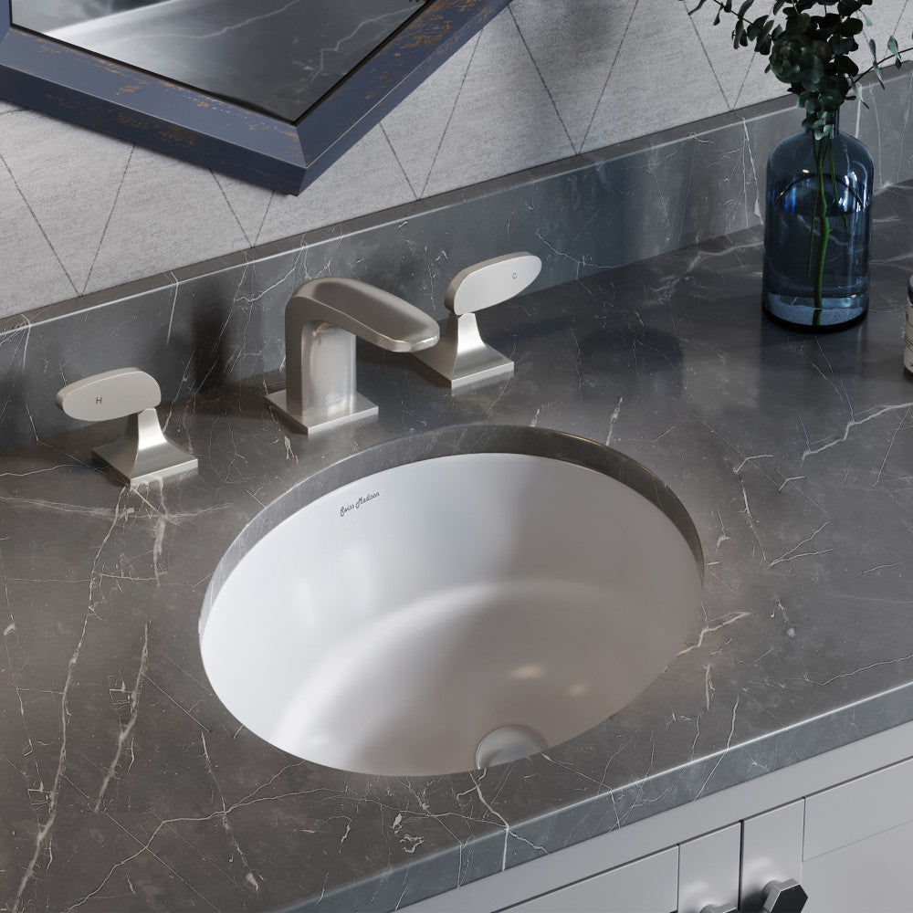 Swiss Madison Monaco 16" Ceramic Undermount Bathroom Sink in Glossy White